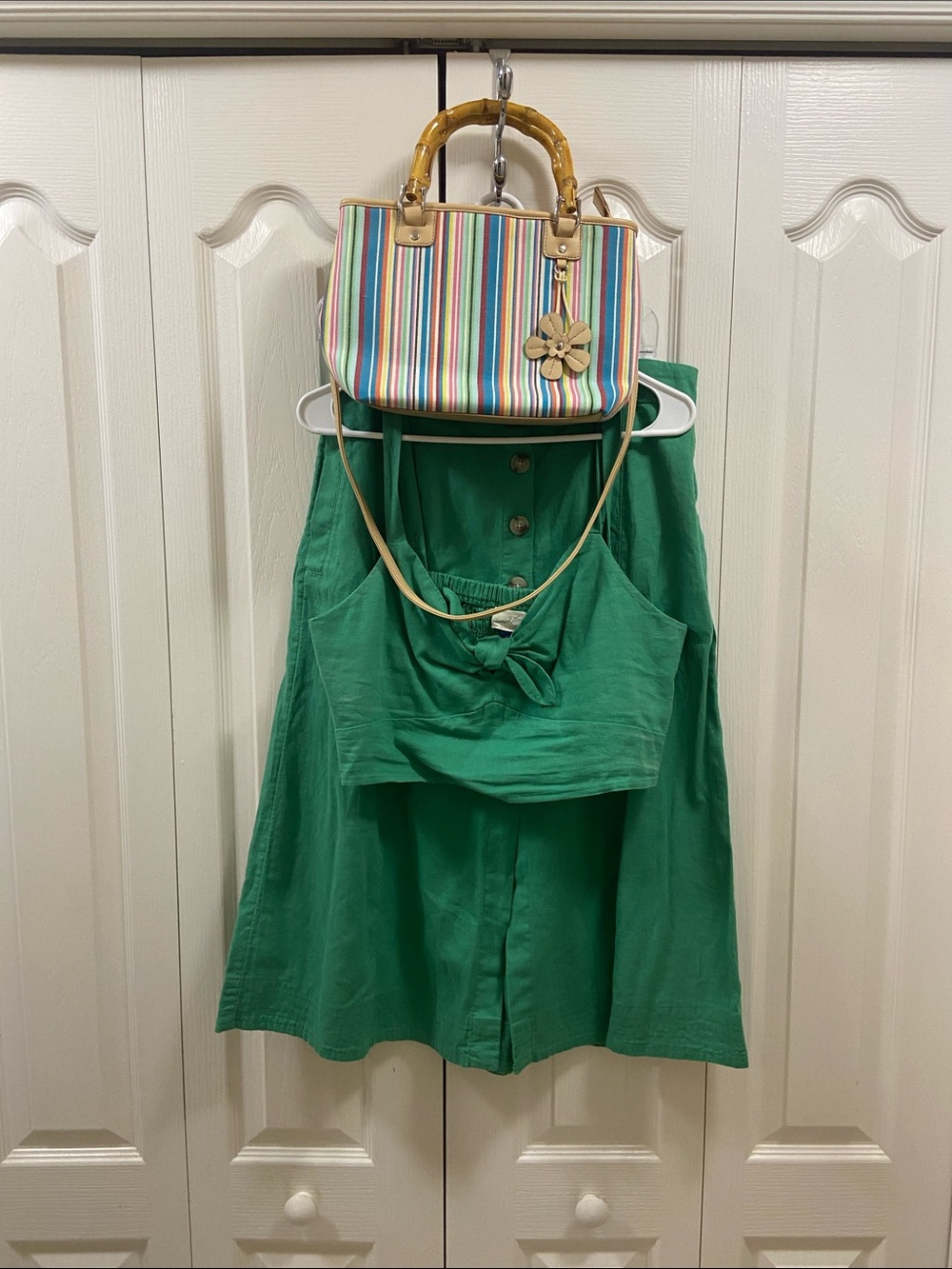Green Women's Two-Piece Tank and Skirt Set - Green